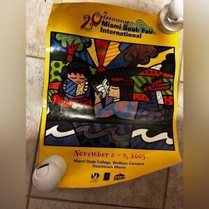 Romero Britto miami book fair international miami Dade college signed pop art